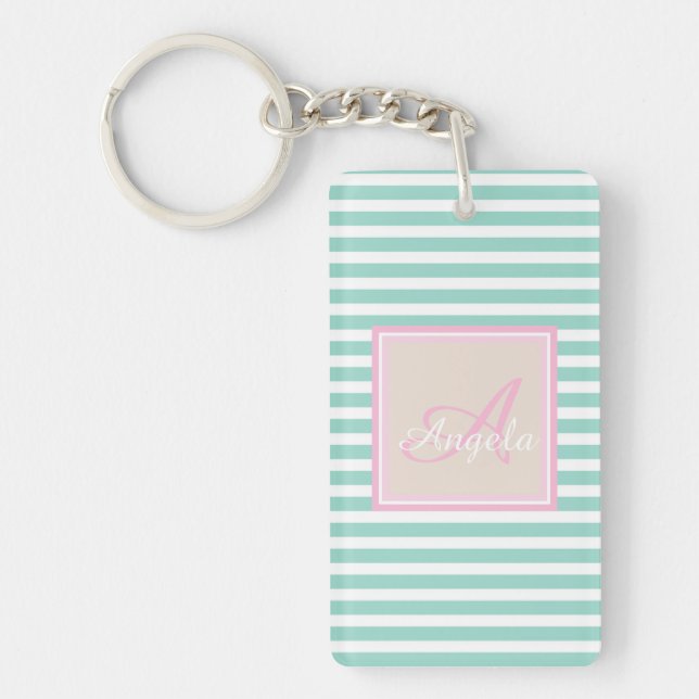 Cute Mint-Grönt Rand,Monogram-Personlig (Framsidan)