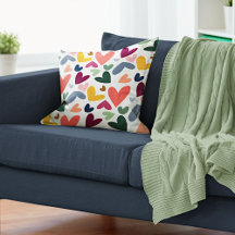 Cute Mint Grönt  Rosa Blue Hearts Art Mönster