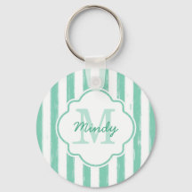 Cute Mint-Grönten, målad Rand Monogram och Namn