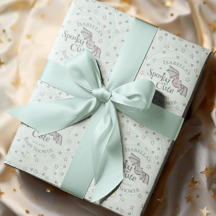 Cute Mint Spooky Cute oktober Baby Shower Presentpapper