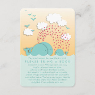 Cute Mint Whales-familjen har ett Bok-inmatningsko Tilläggskort