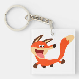Cute Mischievent Tecknad Fox Acrylic Keychain