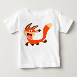 Cute Mischievent Tecknad Fox Baby T-Shirt
