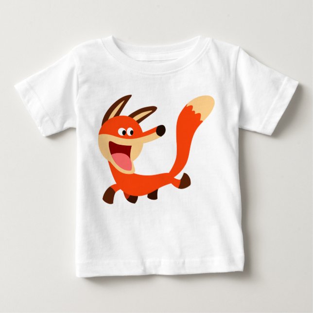 Cute Mischievent Tecknad Fox Baby T-Shirt (Framsida)