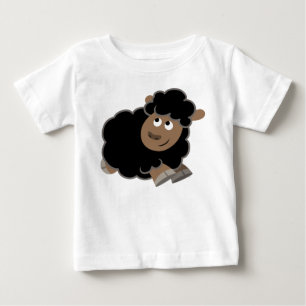 Cute Mischievent Tecknad Sheep Baby T-Shirt