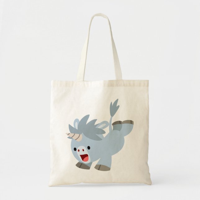 Cute Mischievous Tecknad Baby Unicorn Bag Tygkasse (Framsidan)