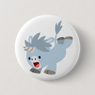 Cute Mischievous Tecknad Baby Unicorn Button Badge Knapp