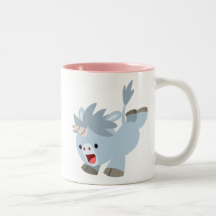 Cute Mischievous Tecknad Baby Unicorn Mugg