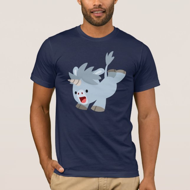 Cute Mischievous Tecknad Baby Unicorn T-Shirt (Framsida)