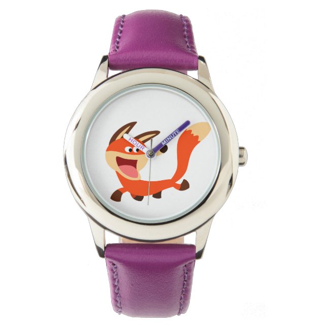 Cute Mischievous Tecknad Fox Watch Armbandsur (Framsida)