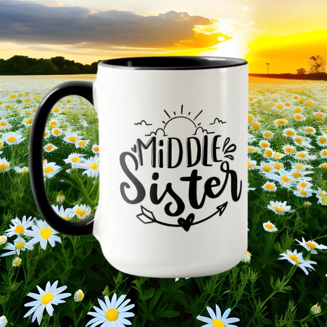Cute mitten Sister add monogram Mugg (Skapare uppladdad)