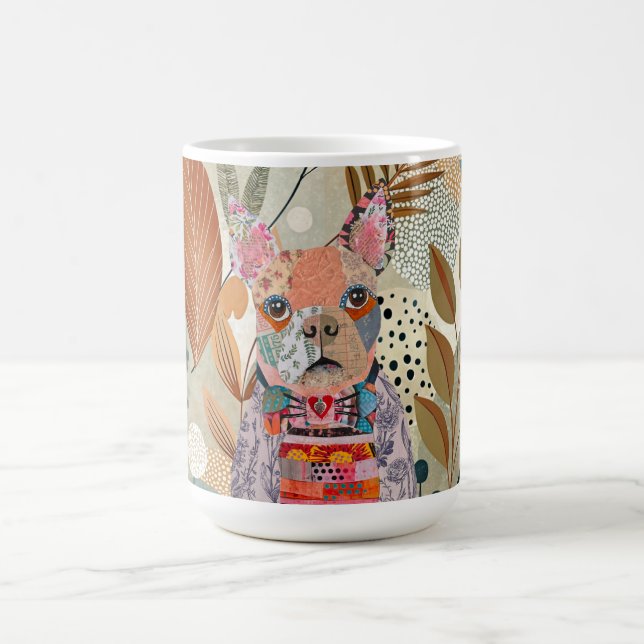 Cute Mixed Media Boston Terrier-Hund Kaffemugg (Center)