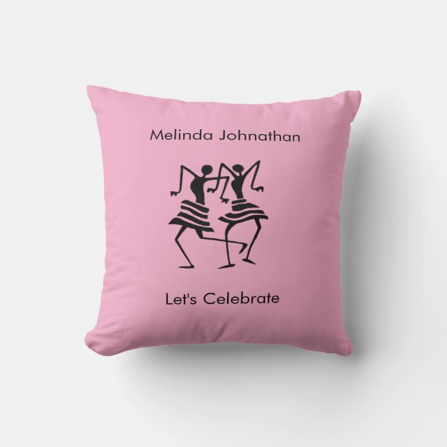 Cute, mjuk Rosa, silhuette Firande Kudde (Framsida)