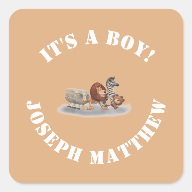 Cute-Mjukisdjur Fyrkantigt Klistermärke (Framsida)