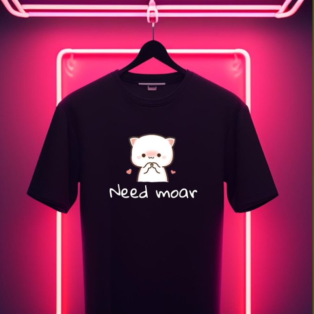 Cute Mochi Cat T-Shirt – 'Need Moar' (Skapare uppladdad)
