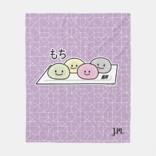 Cute Mochi glass ris tårta Japansk grönt te Fleecefilt