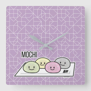 Cute Mochi glass ris tårta Japansk grönt te Fyrkantig Klocka