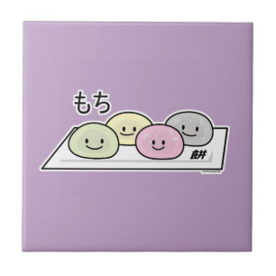 Cute Mochi glass ris tårta Japansk grönt te Kakelplatta