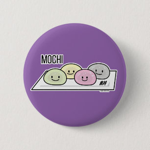 Cute Mochi glass ris tårta Japansk grönt te Knapp
