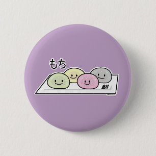Cute Mochi glass ris tårta Japansk grönt te Knapp