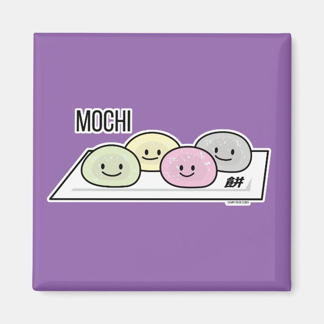 Cute Mochi glass ris tårta Japansk grönt te Magnet (Framsidan)