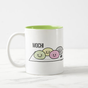 Cute Mochi glass ris tårta Japansk grönt te Två-Tonad Mugg