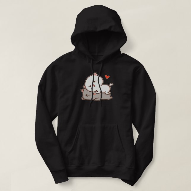 Cute Mochi Peach Cat Hoodie (Design framsida)