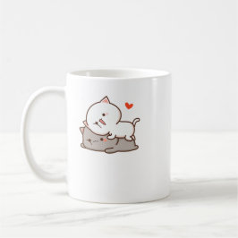 Cute Mochi Peach Cat Kaffemugg
