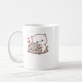 Cute Mochi Peach Cat Kaffemugg