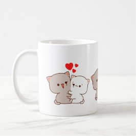 Cute Mochi Peach Cat Kaffemugg