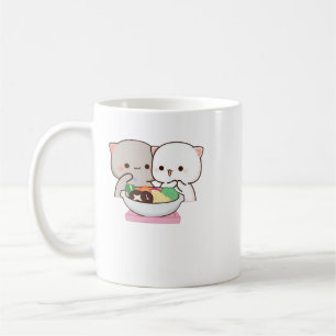 Cute Mochi Peach Cat Kaffemugg