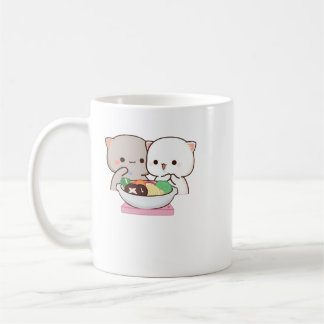 Cute Mochi Peach Cat Kaffemugg