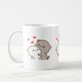 Cute Mochi Peach Cat Kaffemugg
