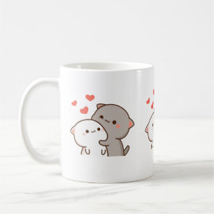 Cute Mochi Peach Cat Kaffemugg