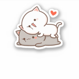 Cute Mochi Peach Cat Klistermärken