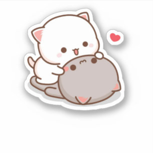 Cute Mochi Peach Cat Klistermärken