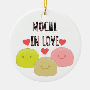 Cute Mochi Tecknad Teckning Julgransprydnad Keramik