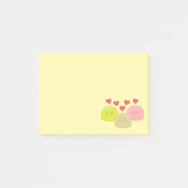 Cute Mochi Tecknad Teckning Post-it Block (Framsida)