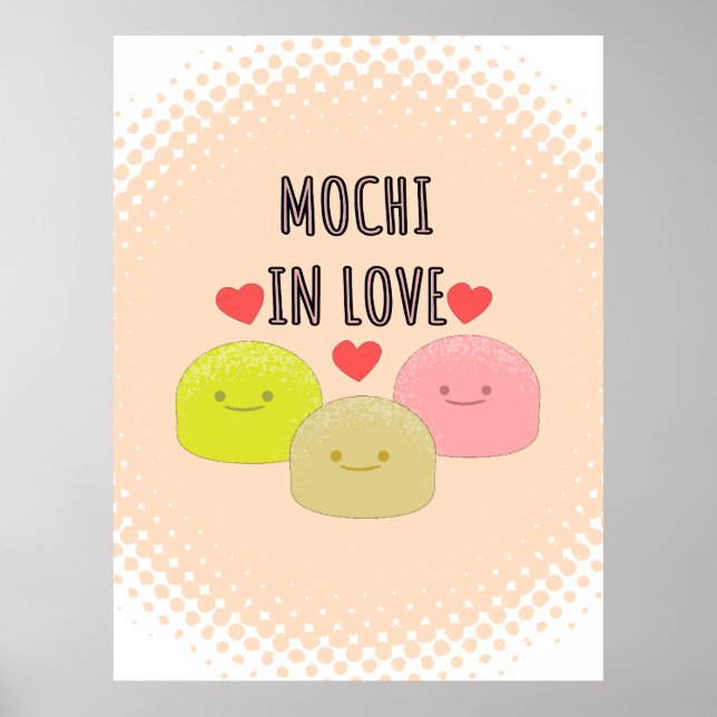 Cute Mochi Tecknad Teckning Poster (Framsidan)