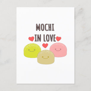 Cute Mochi Tecknad Teckning Vykort