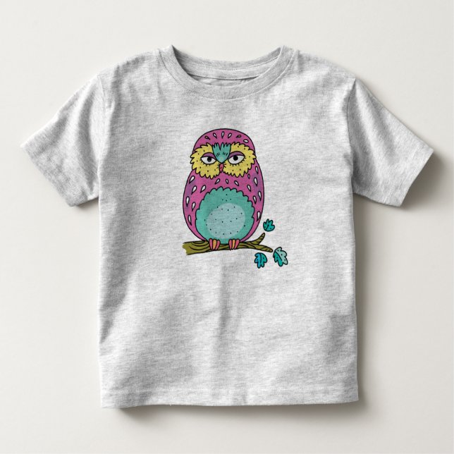 Cute Mod Animal Uggla småbarn t-shirt-presentidé T Shirt (Framsida)