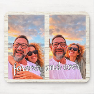 Cute Modern 2 Photo Collage Anpassningsbar Monogra Musmatta