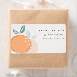 Cute Modern Abstrakt Orange Fruktig Fet Adress Fraktsedel