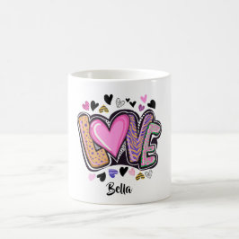 Cute Modern Artsy KÄRLEK - Alla hjärtans dag Kaffemugg
