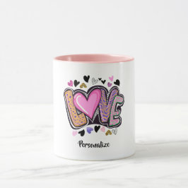 Cute Modern Artsy KÄRLEK - Alla hjärtans dag Mugg