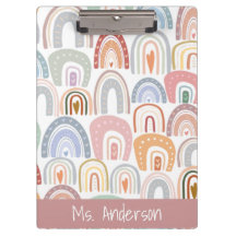 Cute Modern Assorterad Pastel Rainbow Teacher