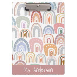 Cute Modern Assorterad Pastel Rainbow Teacher