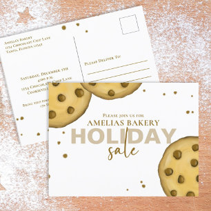 Cute Modern Bakery Sale Whimsical Cookie Postcard Vykort