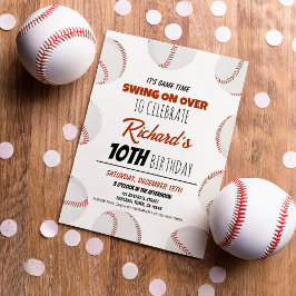 Cute Modern Baseball Sports Barns födelsedag Inbjudningar
