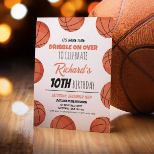 Cute Modern Basketball Sports Barns födelsedag Inbjudningar